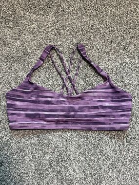 Purple Striped Crisscross Back Bralette